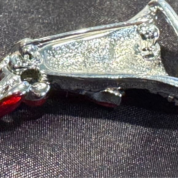 Authentic Swarovski Crystal & Red Enamel Brooch Stamped - Picture 7 of 9